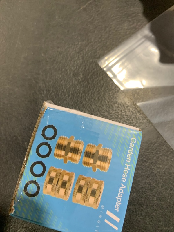 Photo 1 of M MINGLE Garden Hose Adapter, Male to Male, Female to Female, 3/4 Inch Brass Connector, 4-Pack with Extra 4 Washers