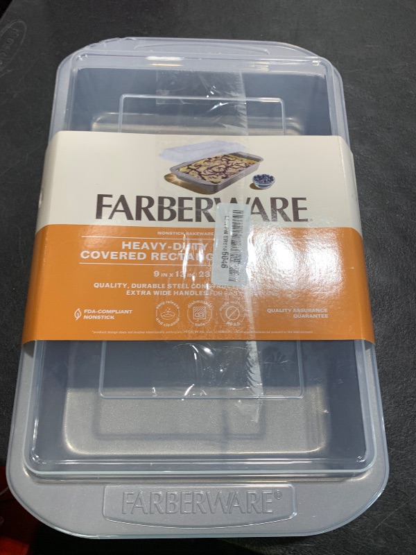 Photo 1 of Farberware Nonstick Bakeware Baking Pan With Lid / Nonstick Cake Pan With Lid, Rectangle - 9 Inch x 13 Inch, Gray
