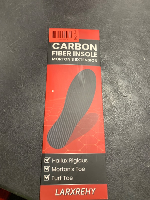 Photo 1 of Carbon Fiber Insole for Men & Women 1 Pair: Rigid Shoe Insert for Morton's Toe, Turf Toe, Hallux Rigidus & Limitus, Arthritis - Alternative to Post Op Shoe (235mm, Fit Women's Size 7-7.5, Men's 6-6.5)