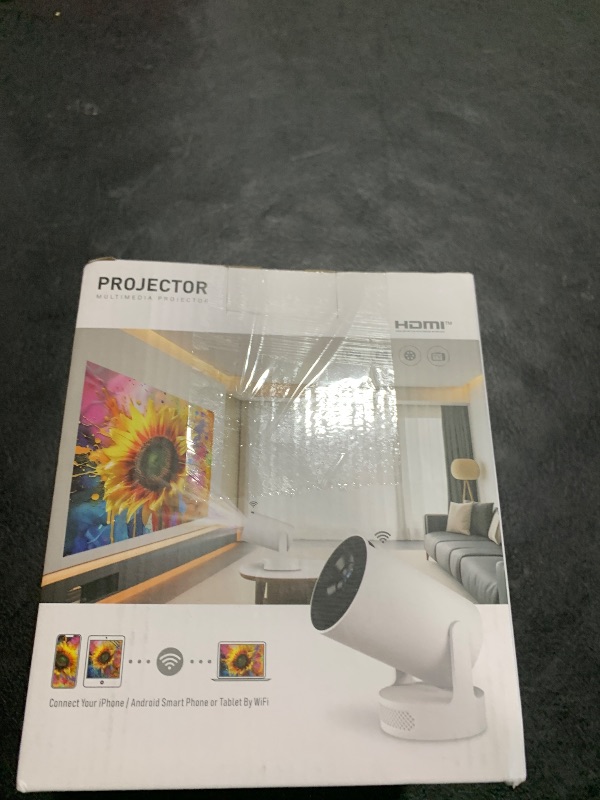 Photo 1 of Mini Portable Projector with 4K Support, Bluetooth 5.4 WIFI6, 5watt Sound Base Speaker, 160 ANSI, Android 11, 210° Rotation , Auto Keystone Correction Video Projector HY300 ULTRA