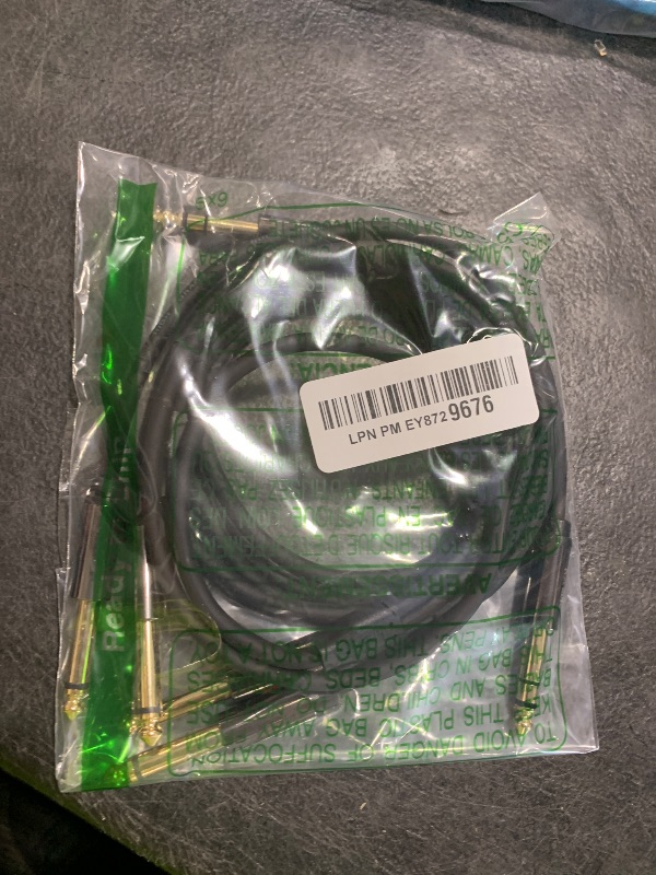 Photo 1 of 1/4 inch TRS Stereo to Dual 1/4 inch Y-Splitter Insert Audio Cable 4 Feet (2 Pack), 6.35mm Male to 2x 6.35mm Male TS Mono Breakout Cord, 24K Gold Plated, Oxygen-Free Copper OFC Cable with 5 Cable Ties