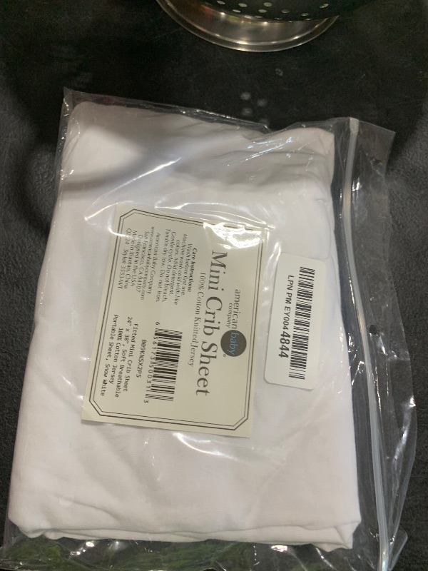 Photo 1 of American Baby Company 100% Natural Cotton Fitted Mini Crib Sheet 38" x 24" - Soft & Breathable Small Nesting Portable Crib Sheet, Fits Pack N Play Mattresses, Snow White, for Boys & Girls