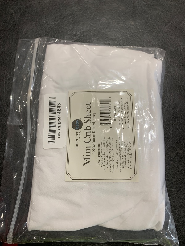 Photo 1 of American Baby Company 100% Natural Cotton Fitted Mini Crib Sheet 38" x 24" - Soft & Breathable Small Nesting Portable Crib Sheet, Fits Pack N Play Mattresses, Snow White, for Boys & Girls