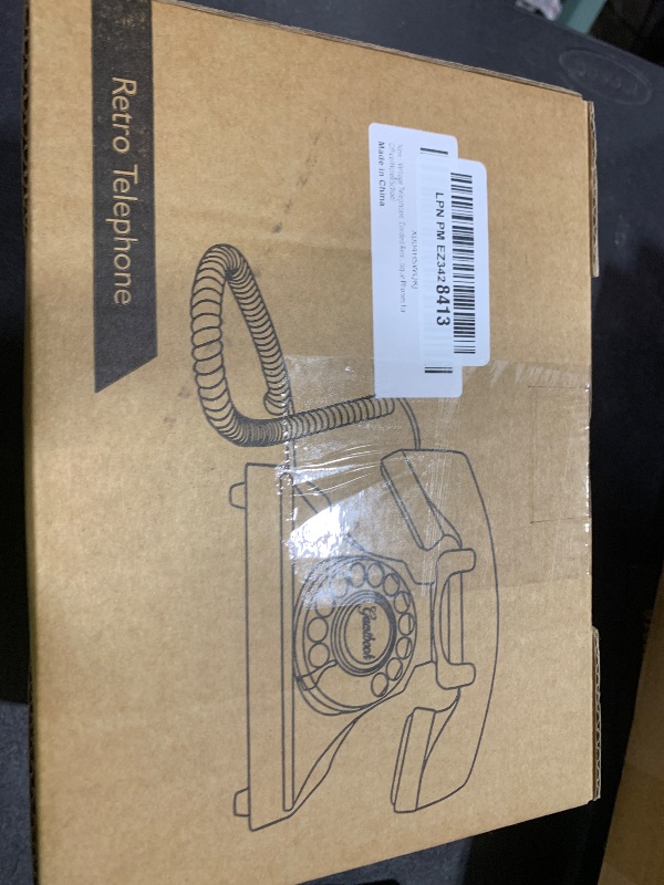 Photo 1 of White Vintage Telephone, Corded Retro Landline Phones for Home, Single Line Old Fashion Desktop House Phone with Loud Ringer for Seniors, Classic Antique Phones for Office/Hotel/School