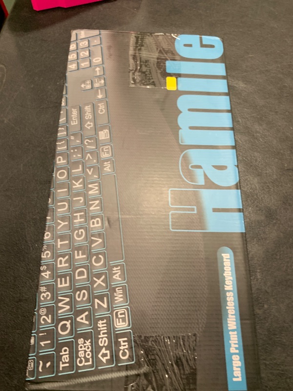 Photo 1 of Large Print Backlit Wireless Keyboard – Silent Keyboards with Wrist Rest, 7-Color Light up, Quiet Low Profile Keys, 2.4G Wireless Rechargeable Full Size Keypad for Computer Laptop Windows Mac, Black