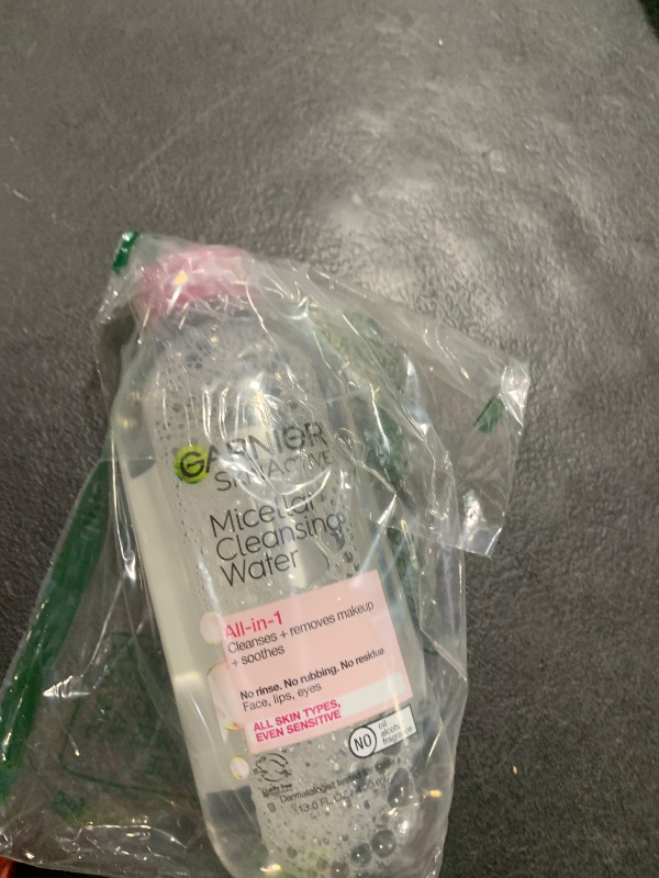 Photo 1 of Garnier Micellar Water, Hydrating Facial Cleanser & Makeup Remover, Suitable for Sensitive Skin, Vegan, Cruelty Free, 13.5 Fl Oz (400mL), 1 Count