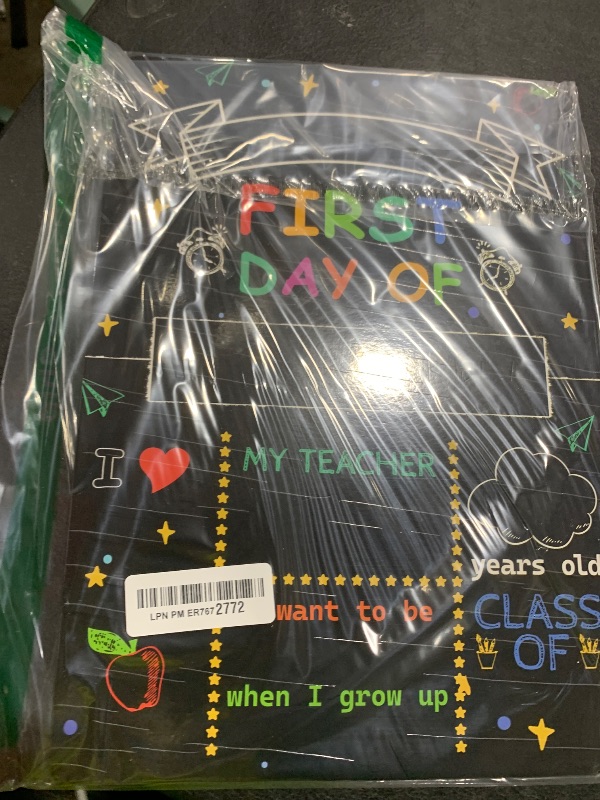 Photo 1 of Rsgift Chalkboard First & Last Day of School 10 x 14 Inch, Double Sided Back to School Board, Reusable Kindergarten reschool 1st Grade Decorations Photo Props for Kids/Girls/Boys
