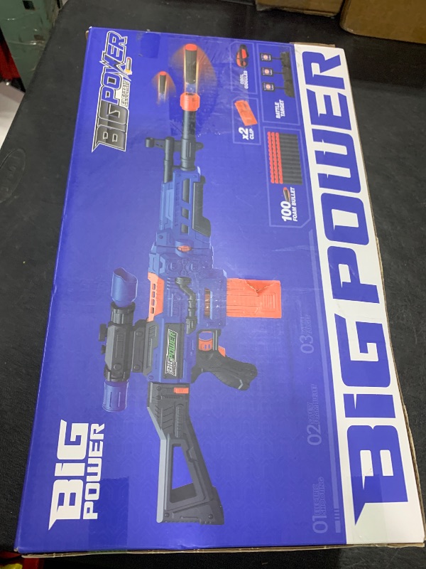 Photo 1 of Bigpower Electric Kids Toy Sniper Rifle with Scope Tactical Vest Kit,4 in 1 Automatic Kids Sniper Rifle Toy Guns for Boys 8-12,Rifle Dart Guns Big Size,Toy Guns with Removable Magazines?2 Pcs