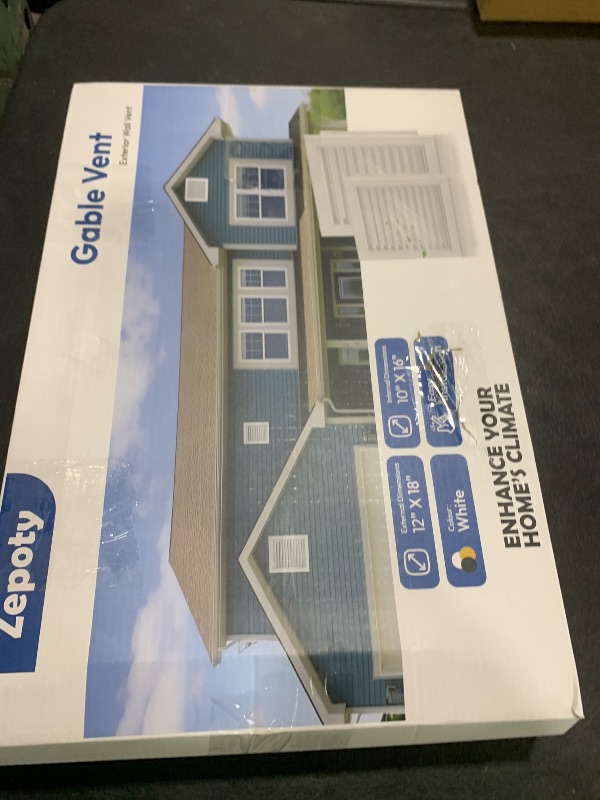 Photo 1 of Zepoty 2-Pack Paintable Gable Vents - 12" x 18" Aluminum with Screen, Maximize Ventilation in Attics and Sheds, Vent Opening: 10" x 16"