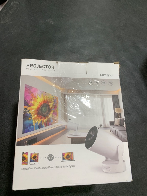 Photo 1 of Mini Portable Projector with 4K Support, Bluetooth 5.4 WIFI6, 5watt Sound Base Speaker, 160 ANSI, Android 11, 210° Rotation , Auto Keystone Correction Video Projector HY300 ULTRA