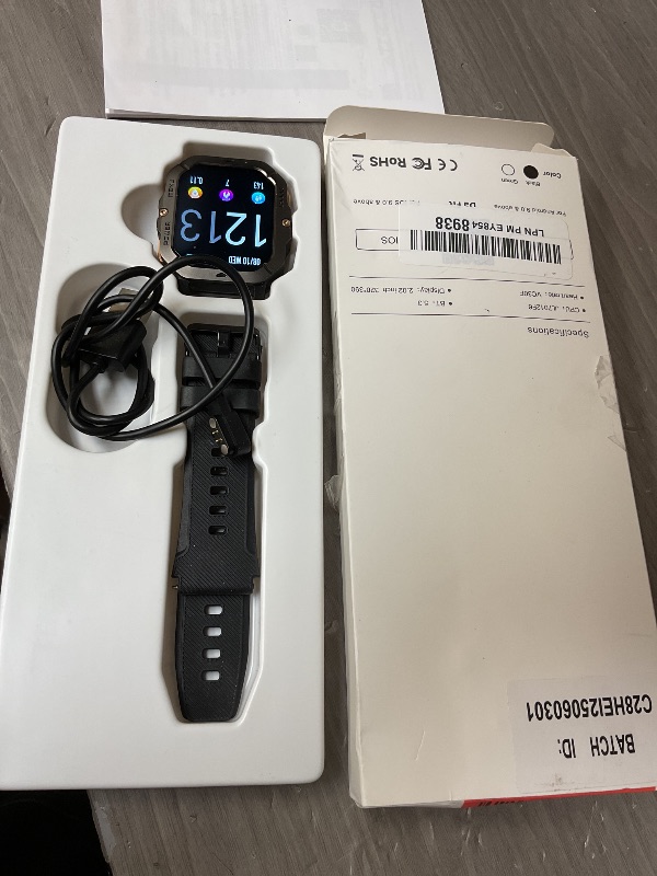 Photo 1 of Military Smart Watches for Men (Answer/Make Calls), 2.02'' Fitness Smart Watch for Android and iPhone, Waterproof Fitness Tracker with Blood Pressure/Heart Rate/Sleep/100+ Sport Modes, Watches for Men