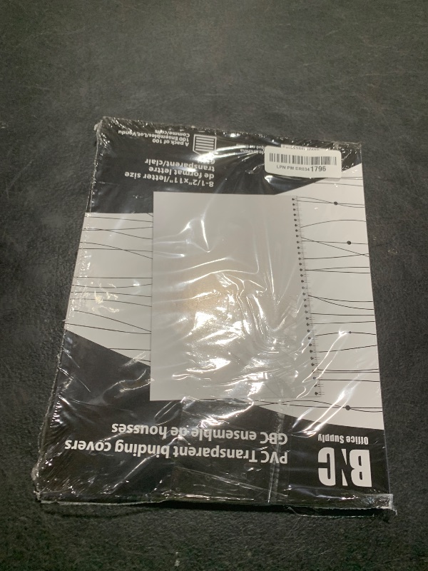 Photo 1 of BNC 6 Mil 8-1/2 x 11 Inches, Letter Size PVC Binding Covers - Pack of 100, Clear