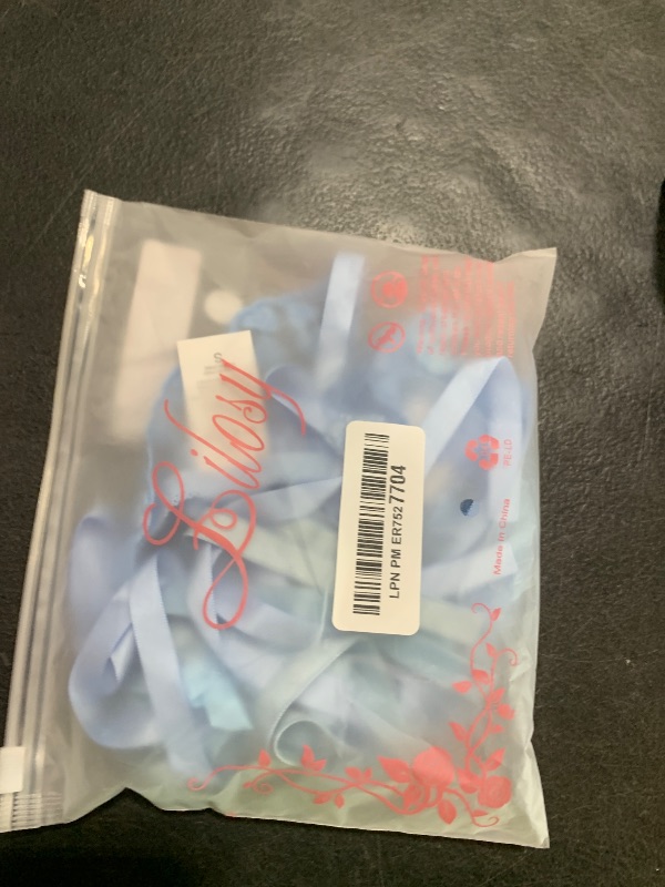Photo 1 of Lilosy Sexy Tie Side Cute Underwire Push Up Strappy Embroidered Mesh Sheer Lingerie Set Women See Through Bra and Panty 2 Piece Bow Light Blue Small