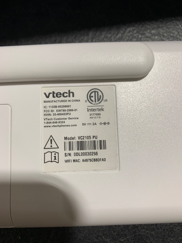 Photo 1 of VTech V-Care VC2105 1080p FHD Over-The Crib Mount Smart Baby Monitor 5” 720p LCD Screen,Table Stand,Remote Access,Versatile Placement,Intelligence Detection, Sleep Analysis,18hrs Recording,with WiFi