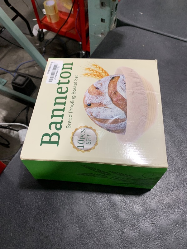 Photo 1 of Zenvibesk Sourdough Bread Baking Supplies: 9-Piece Kit with Banneton Bread Proofing Basket (9" Round), Sourdough Starter Kit & All Essential Tools | Artisan Essentials for Home Bakers
