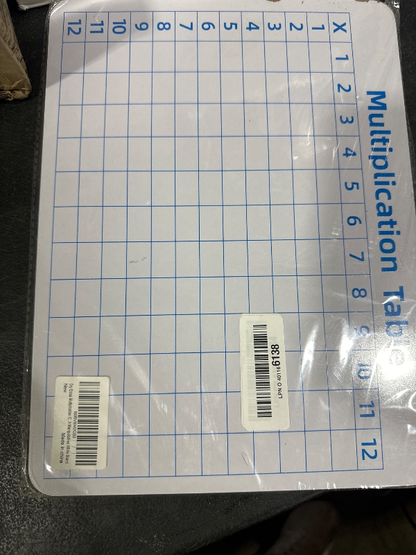 Photo 1 of Multiplication Chart Whiteboard - Double-Sided Times Table, 9" x 12" Dry Erase Board, Math Manipulatives White Board for Kids Students, Classroom and Home Learning