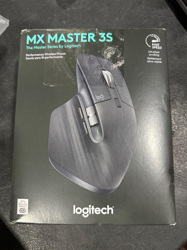 Photo 1 of Logitech MX Master 3S Wireless Mouse Standard Edition with Logi Bolt USB Receiver, Ultra-fast Scrolling, Ergo, 8K DPI, Track on Glass, Quiet Clicks, USB-C, Bluetooth, Windows, Linux, Chrome - Graphite