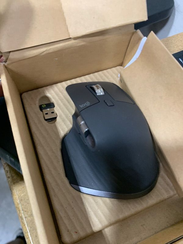 Photo 1 of Logitech MX Master 3S Wireless Mouse Standard Edition with Logi Bolt USB Receiver, Ultra-fast Scrolling, Ergo, 8K DPI, Track on Glass, Quiet Clicks, USB-C, Bluetooth, Windows, Linux, Chrome - Graphite