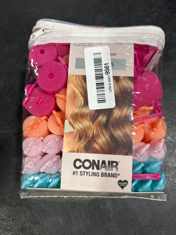 Photo 1 of Conair Foam Hair Rollers - 48 Count, Assorted Colors - Heatless Curls, Overnight Curls, Foam Rollers with Storage Case