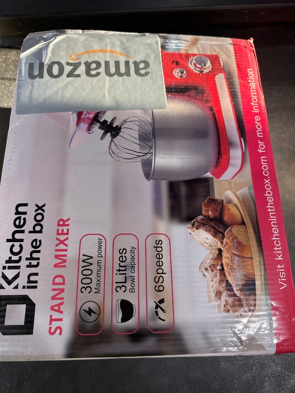 Photo 1 of Kitchen in the box Stand Mixer,3.2Qt Small Electric Food Mixer,6 Speeds Portable Lightweight Kitchen Mixer for Daily Use with Egg Whisk,Dough Hook,Flat Beater (Black)