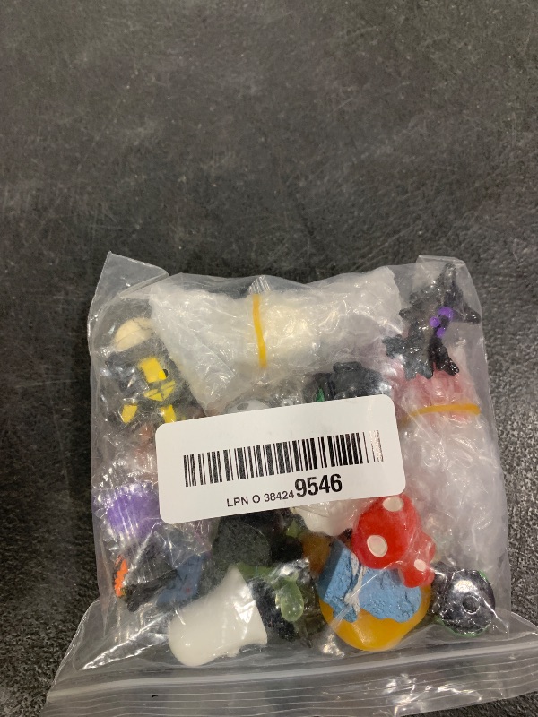 Photo 1 of DIYDEC 32pcs Halloween Mini Resin Figures 32 Styles Tiny Resin Animals Little Small Figures to Hide Pumpkin Ghost Skull Miniatures Bulk for Halloween Party Favors Bag Fillers Garden Dollhouse Decor