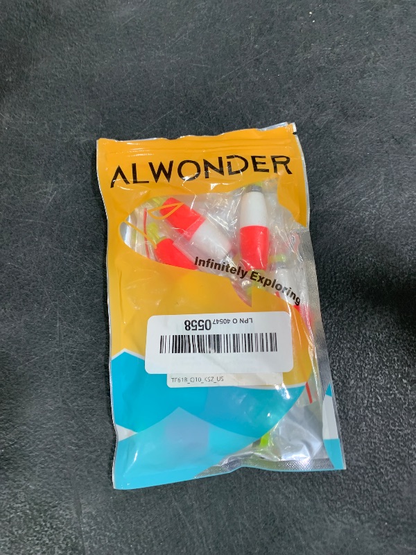 Photo 1 of Alwonder 10-Pack Fishing Bobbers Floats, Weighted Bobbers for Fishing Cigar EVA Foam Snap-on Floats Corks Floaters Buoys for Crappie Bass Panfish Bluegills Trout S Red&White