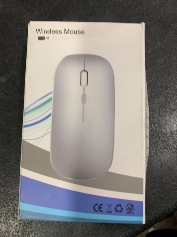 Photo 1 of WREANU Wireless Bluetooth Mouse Rechargeable Laptop Mice Silent Slim Use(BT5.2 and 2.4G Portable USB Receiver) Dual Mode Computer Mouse for Laptop/iPad/Tablet/Apple/Computer/Mac(Bright White)