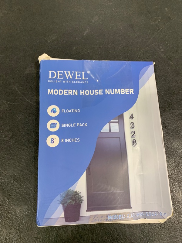 Photo 1 of DEWEL 8 inch Floating Large House Numbers for Outside, Black Modern House Address Numbers Decor for 911 Visibility Signage with Nail Kits (House Number 7)