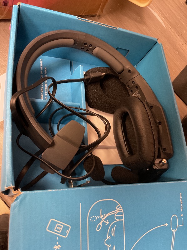 Photo 1 of BlueParrott B450-XT Mono Bluetooth Wireless Headphones 96% Noise Canceling Over Head Trucker Headset with Mic, All Day Comfort Padded Headband, 300 ft. Wireless Range, 24 hrs. Talk Time, Black