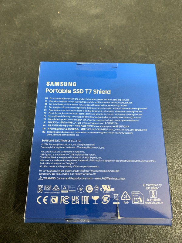 Photo 1 of SAMSUNG T7 Shield 4TB Portable SSD - 1050MB/s, Rugged, Water & Dust Resistant, for Content Creators - Black