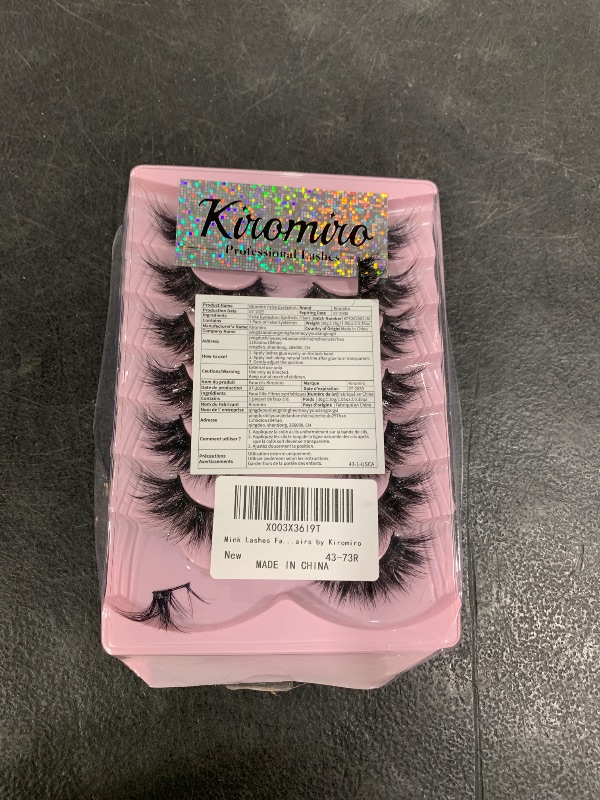 Photo 1 of Mink Lashes False Eyelashes Wispy 3D Volume Cat Eye Faux Mink Eyelashes Natural Look 18mm Strip Eyelashes Pack 7 Pairs by Kiromiro