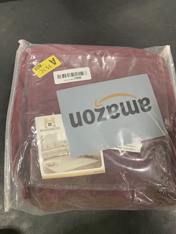 Photo 1 of H.VERSAILTEX Sofa Cover 2 Piece T Cushion Armchair Slipcovers Velvet Couch Cover Furniture Protector Stretch T Cushion Sofa Covers for 1 Cushion Couch with 1 Individual T Cushion Covers, Burgundy