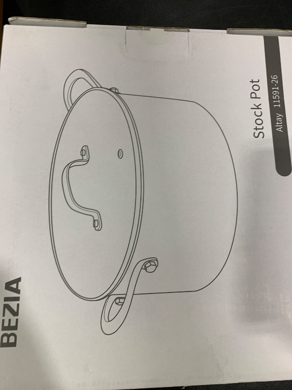 Photo 1 of BEZIA 8 Quart Tri-Ply Stainless Steel Pot, Stockpot with Tempered Glass Lid, Exceptional Heat Distribution, Induction Pot, Induction Cooking Pot for All Stoves, Dishwasher Safe, Silver