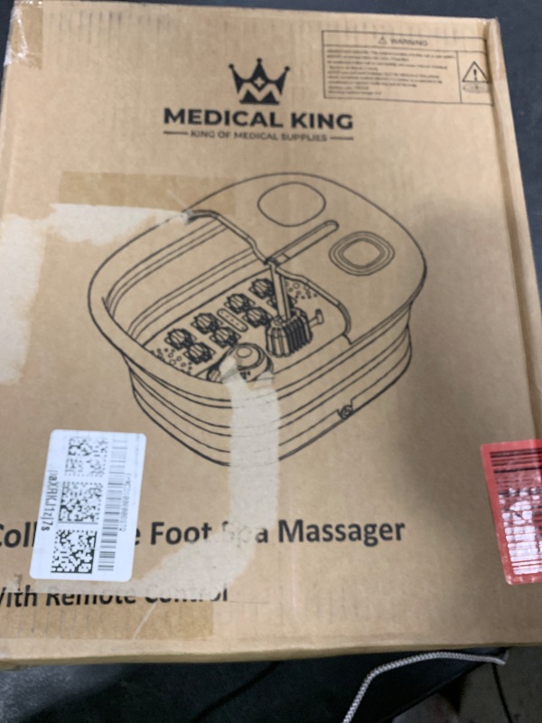 Photo 1 of Medical king Foot Spa with Heat and Massage and Jets Includes A Remote Control A Pumice Stone Collapsible Foot Spa Massager with Heat and Massage Bubbles and Vibration