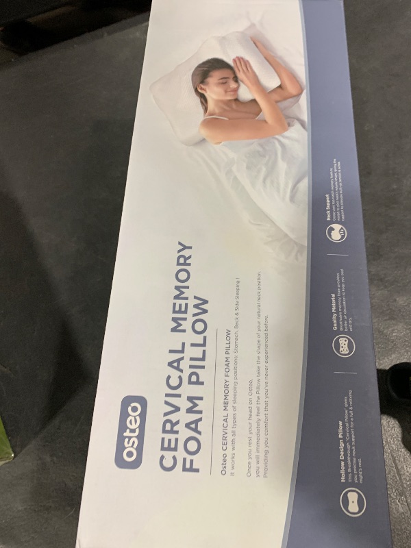 Photo 1 of Osteo Cervical Pillow for Neck Pain Relief, Hollow Design Odorless Memory Foam Pillows with Cooling Case, Adjustable Orthopedic Bed Pillow for Sleeping, Support for Side Back Sleepers