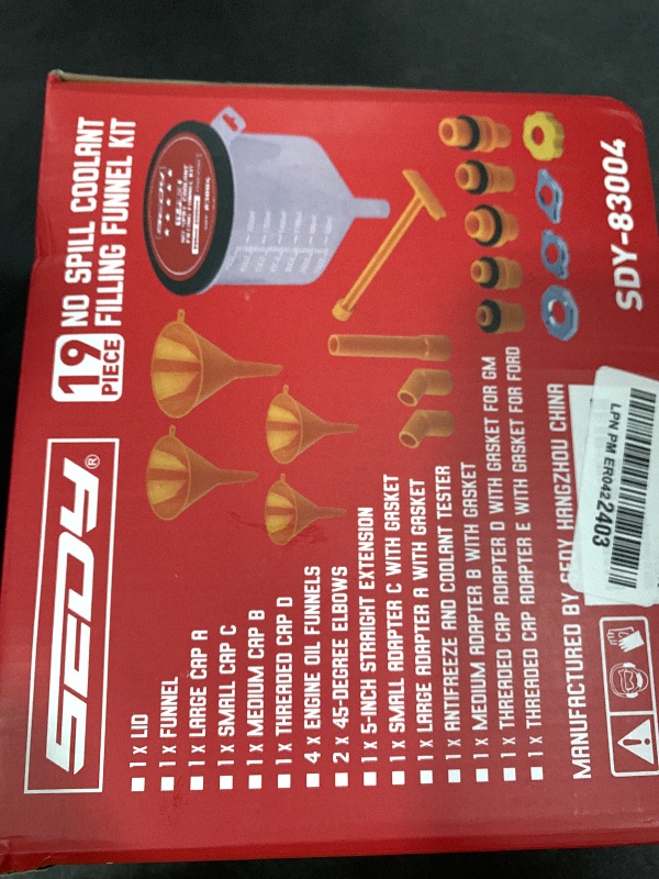 Photo 1 of Ultimate No Spill Coolant Funnel Kit - 19-Piece Spill-Free Radiator Funnel Set, Spill Proof Radiator Bleeder Kit, Coolant Filling, Radiator Filler, Extra Funnels and Adapters for Universal Vehicle