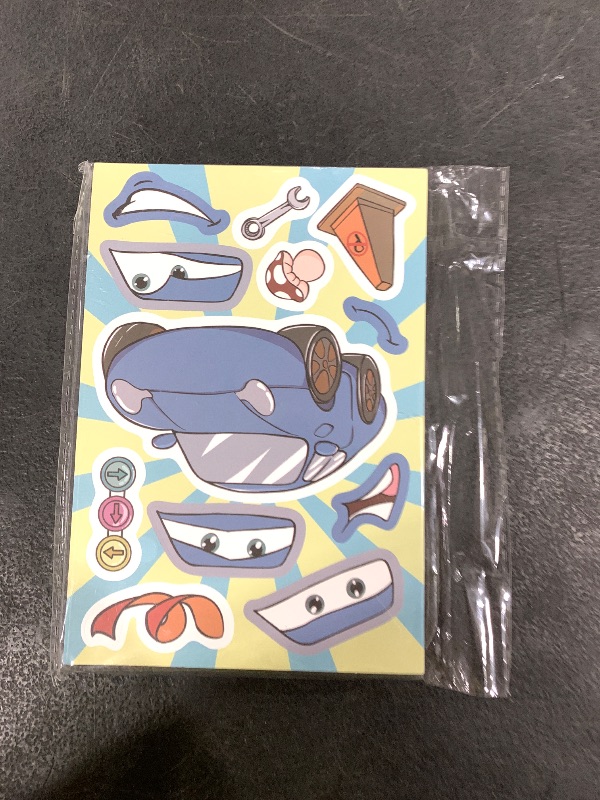 Photo 1 of 32 Sheets Car Stickers for Kids Make A Face Race Car Stickers for Kids Boys Girls Make Your Own DIY Race Cars Stickers Art Craft Rewards for Birthday Party Favors