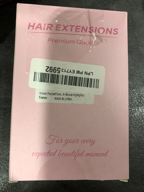 Photo 1 of ZQIAN BEAUTY 10 Inch Ponytail Extension - Straight Pony Tails Hair Extensions, Claw Clip Ponytail Extension, Synthetic Hair Extensions Ponytail, Clip in Ponytail (Color: Brown with Blonde Highlights)