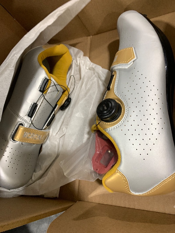 Photo 1 of Cycling Shoes, Unisex Delta Cleats Compatible, Indoor Peloton and Outdoor Road Bike Shoes for Men and Women Silver
