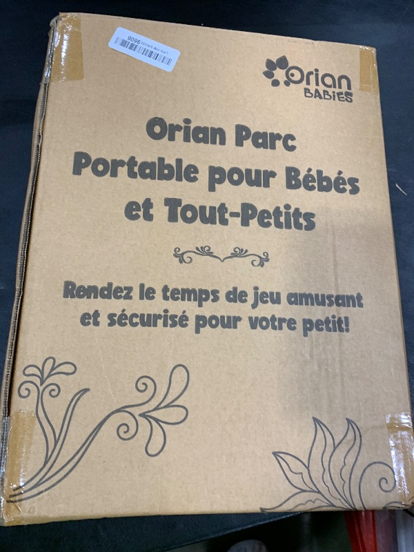 Photo 1 of Orian Baby Playpen 50x50 Large Playpen for Babies and Toddlers, Oxford Fabric, Indoor & Outdoor Play Pen, 10 Colorful Balls, 4 Pull Up Rings, Carry Bag