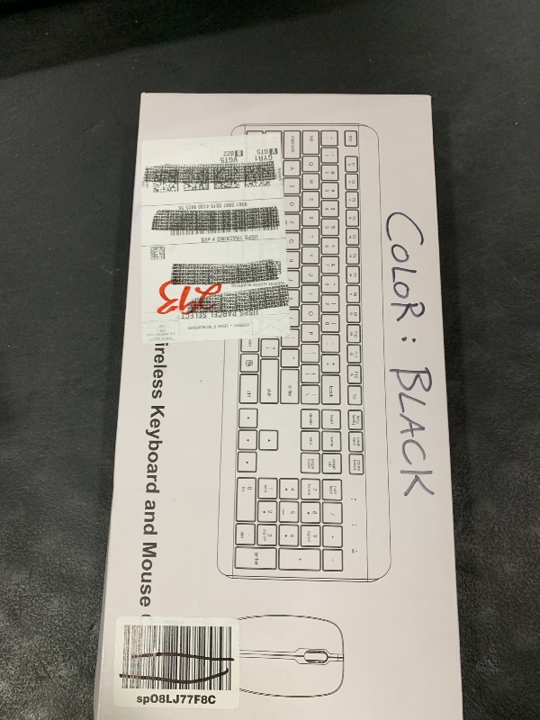 Photo 1 of Wireless Keyboard and Mouse Combo, Full Size Silent Ergonomic Keyboard and Mouse, Long Battery Life, Optical Mouse, 2.4G Lag-Free Cordless Mice Keyboard for Computer, Mac, Laptop, PC, Windows(White)