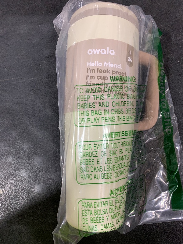 Photo 1 of Owala FreeSip Tumbler - Stainless Steel - 40-oz. - Tan (Lightly Toasted)