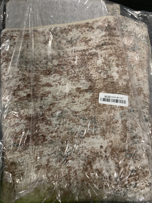 Photo 1 of WITSHOCK 4x6 Area Rugs for Living Room : Machine Washable - Non Slip Modern Abstract Rug for Bedroom Under Dining - Stain Resistant for Household - Pet Owners (Rust Color)