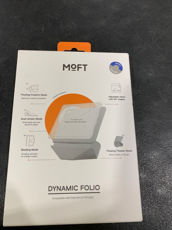 Photo 1 of MOFT Dynamic Folio Case for iPad mini 7 A17 Pro (2024), iPad mini 6 (2021), Silm Magnetic Stand Case with 20+ Viewing Angles, Auto Wake/Sleep, Ultra Thin, Cement x Sapphire