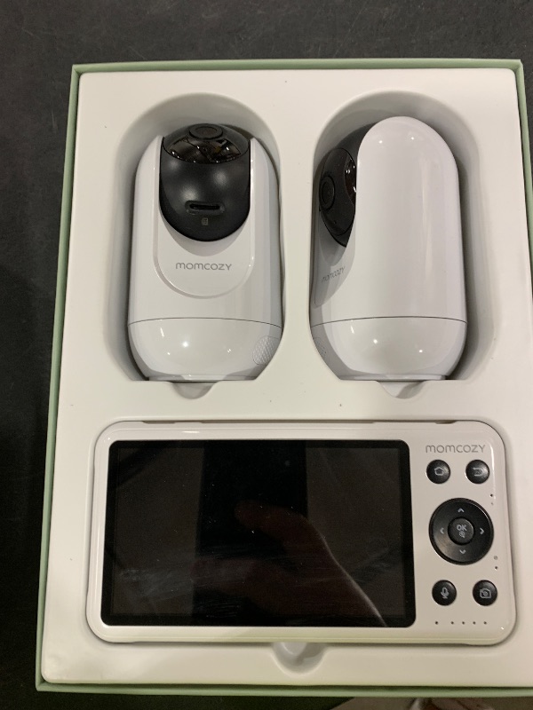 Photo 1 of Momcozy BM04 Smart WiFi Baby Monitor with 2 Cameras, 5'' 1080P Split Screen Video Baby Monitor with Camera and Audio, Clear Night Vision, 5000mAh Battery, 2-Way Audio