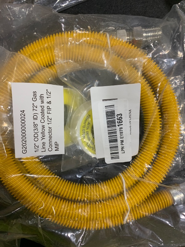 Photo 1 of 72" Flexible Gas Line Hose,Appliance Gas Line with Connector 1/2" MIP 1/2"FIP Fitting OD(1/2" ID) Gas Range Connector Kit for Stove,Gas Stove,Dryer,Water Heater By MIFLUS