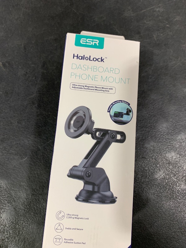 Photo 1 of ESR Dashboard Magnetic Phone Holder for Car, for MagSafe Car Mount, Windshield Vacuum Car Mount for iPhone 17/16/16e/15/14/13/12, Samsung, Pixel 10, Charging Not Supported, 2 Metal Rings Included
