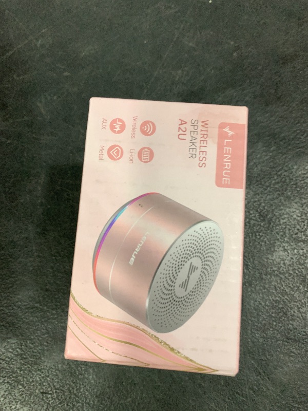 Photo 1 of LENRUE A2 Portable Wireless Bluetooth Speaker with Lights and Lanyard,5W Mini Small Metal Speakers Bluetooth 5.0/Aux-in for iPhone Android Home Outdoor, Gifts for Women/Girls
