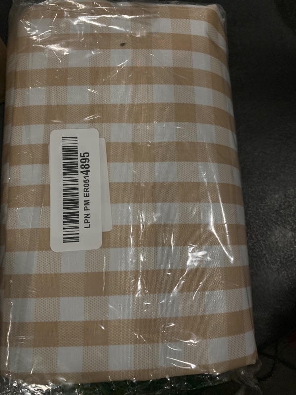Photo 1 of Beyond Thursday Cute Gingham Picnic Blanket, Waterproof Foldable, in Large 80x60in and Extra Large 80x80in, Portable Compact Beach Blanket, Oversized XL Outdoor Mat (Tan, X-Large)