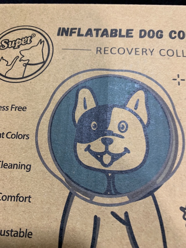 Photo 1 of Supet Raised Inflatable Dog Cone Collar to Stop Licking, Soft Dog Cone Alternative After Surgery, Doggie Neck Donut Collar for Small Medium Large Dogs